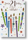 Birthday Candles, 21st Birthday Card