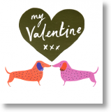 Dachshunds, Cute Valentine's Day Card