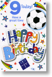 Football Fan, 9th Birthday Card