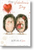 Hedgehogs, Cute Valentine's Day Card