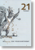 Party Squirrel, 21st Birthday Card