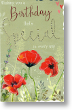 Red-Poppies, Birthday Card for Her