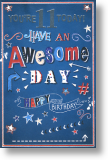 11-Today, 11th Birthday Card