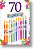 Candles, 70th Birthday Card