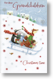 Snowy Fun, Grandchildren Cute Christmas Card