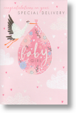 Special Delivery, New Baby Girl Card