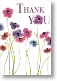 Tall Flowers, Floral Thank You Card