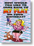 Flat Tyre, Funny Rude Birthday Card