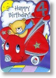 Flying High, 4th Birthday Card