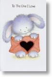 Fluffy Bunny, Valentine's Day Card