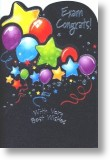 Balloons & Stars, Exam Congratulations Card