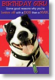 Dog vs Man, Funny Rude Birthday Card