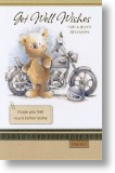 Motorbike Bear, Cute Get Well Card
