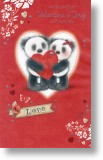 Pandas, Cute Large Valentine's Day Card