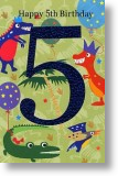 Dinosaurs, 5th Birthday Card