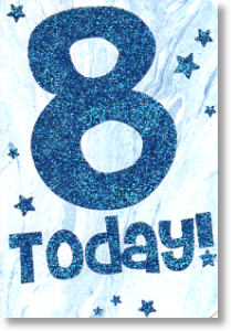 8 Today, 8th Birthday Card
