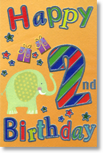 Elephant, 2nd Birthday Card