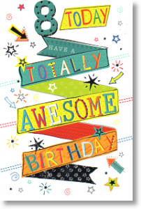 Awesome Birthday, 8th Birthday Card