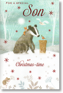 Badger and Friends, Cute Son Christmas Card