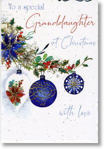 Baubles, Granddaughter Christmas Card