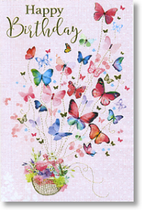 Butterfly Fiesta, Birthday Card for Her