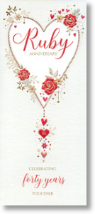 Celebrate, Ruby Anniversary Card