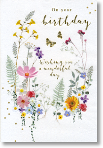 Cottage Garden Flowers, Birthday Card for Her