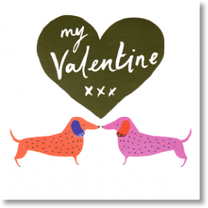 Dachshunds, Cute Valentine's Day Card