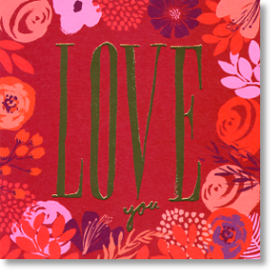 Floral Print, Valentine's Day Card