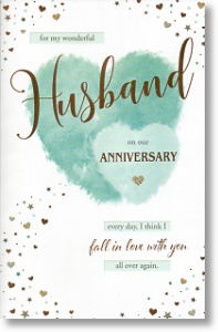 Fall in Love, Large Anniversary Card for Husband