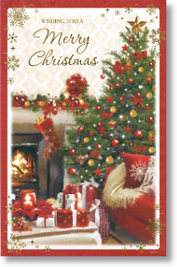 Fireplace, Christmas Card