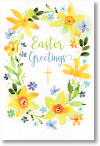 Flower Frame, Small Easter Card