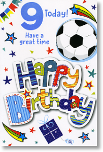 Football Fan, 9th Birthday Card