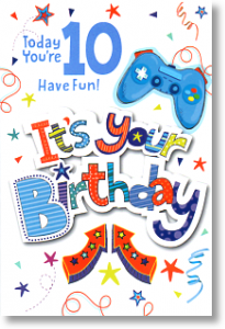 Gamer, 10th Birthday Card