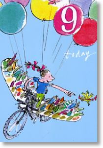 Flying Machine, 9th Birthday Card