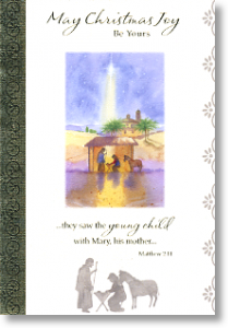 Stable Scene, Religious General Christmas Card