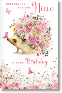 Hedgehog, Niece Birthday Card