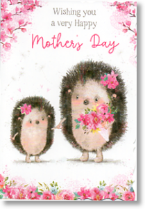Hedgehogs, Cute Mother's Day Card