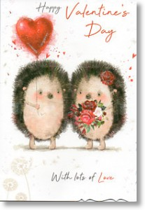 Hedgehogs, Cute Valentine's Day Card