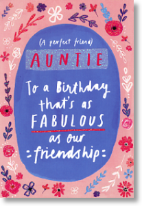 Friendship, Auntie Birthday Card