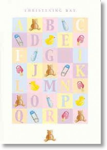 Alphabet, Christening Card