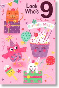 Look Who's 9, 9th Birthday Card