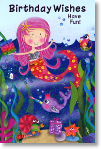 Mermaid, Children's Birthday Card