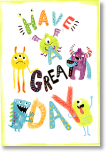 Monsters, Children's Birthday Card