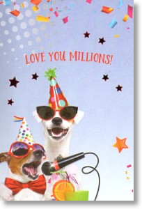 Party Pooches Grandson Birthday Card Third Side