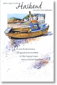 Boat, Husband Anniversary Card