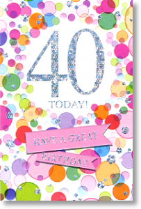 Bubbles, 40th Birthday Card
