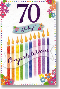 Candles, 70th Birthday Card