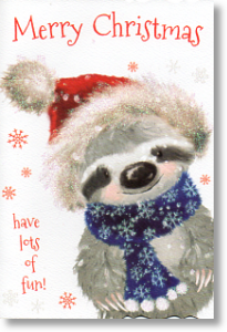 Sloth, Cute Christmas Card