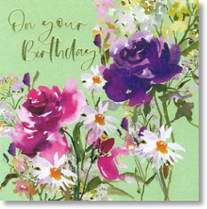 Summer Flowers, Floral Birthday Card for Her